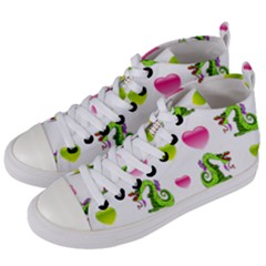 Dragons And Hearts Women s Mid-top Canvas Sneakers by IIPhotographyAndDesigns