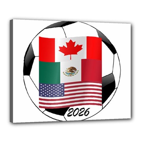 United Football Championship Hosting 2026 Soccer Ball Logo Canada Mexico Usa Canvas 20  X 16  by yoursparklingshop