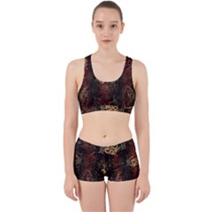 A Golden Dragon Burgundy Design Created By Flipstylez Designs Work It Out Gym Set by flipstylezfashionsLLC