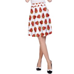 Red Peppers Pattern A-line Skirt by SuperPatterns