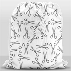 Scissors Pattern Drawstring Bag (large) by Valentinaart