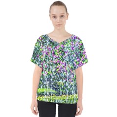Lilacs Of The First Water V-neck Dolman Drape Top by FunnyCow