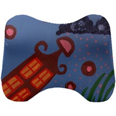 Pink Snow On Grass Head Support Cushion by snowwhitegirl