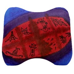 Red Egg Velour Head Support Cushion by snowwhitegirl