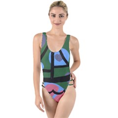Boat High Leg Strappy Swimsuit by snowwhitegirl