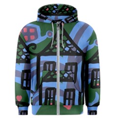 Smiling House Men s Zipper Hoodie by snowwhitegirl