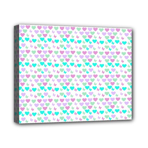 Hearts Butterflies White 1200 Canvas 10  X 8  by snowwhitegirl