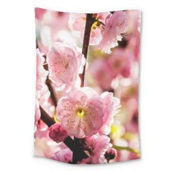 Blooming Almond At Sunset Large Tapestry by FunnyCow