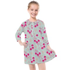 Bubblegum Cherry Kids  Quarter Sleeve Shirt Dress by snowwhitegirl