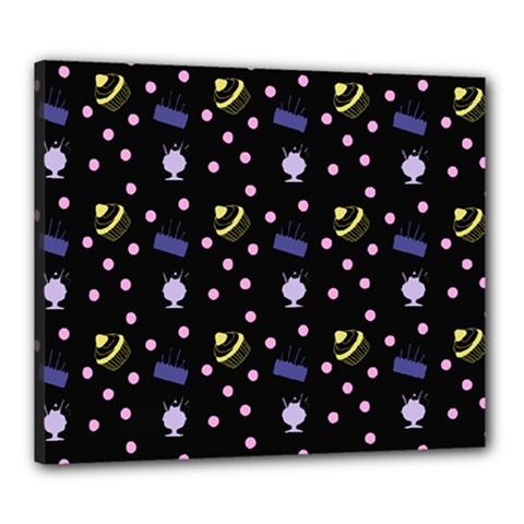 Cakes And Sundaes Black Canvas 24  X 20  by snowwhitegirl