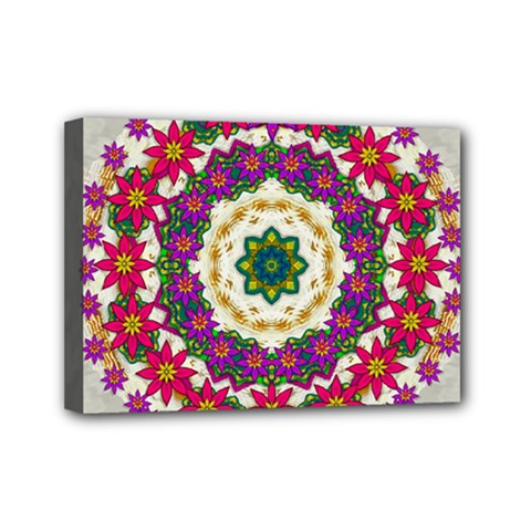 Fauna Fantasy Bohemian Midsummer Flower Style Mini Canvas 7  X 5  by pepitasart