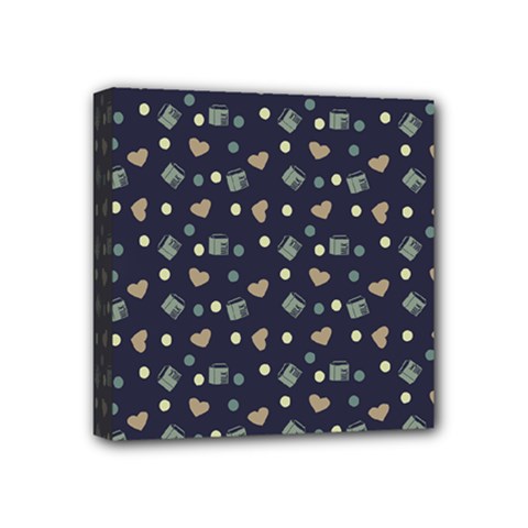 Blue Milk Hearts Mini Canvas 4  X 4  by snowwhitegirl