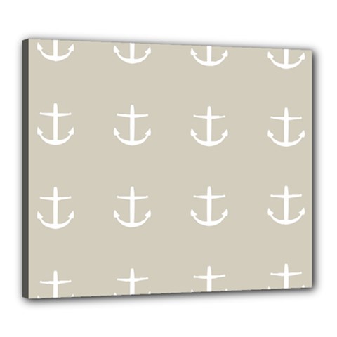 Lt Grey Anchors Canvas 24  X 20  by snowwhitegirl