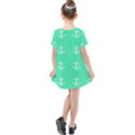 Seafoam Anchors Kids  Simple Cotton Dress View2