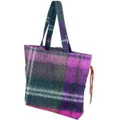 Pink Plaid Flannel Drawstring Tote Bag by snowwhitegirl