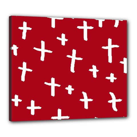 Red White Cross Canvas 24  X 20  by snowwhitegirl