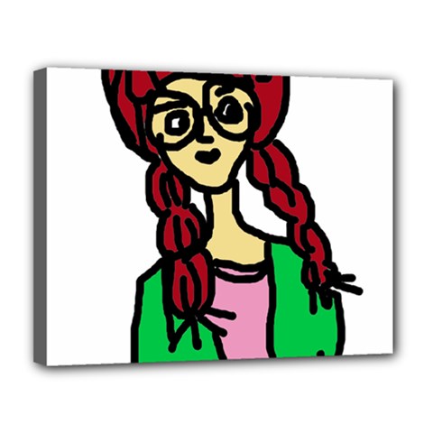 Nerdy Girl Canvas 14  X 11  by snowwhitegirl