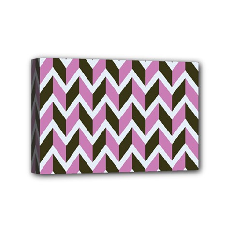 Zigzag Chevron Pattern Pink Brown Mini Canvas 6  X 4  by snowwhitegirl