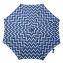 Zigzag Chevron Pattern Blue Grey Hook Handle Umbrellas (Medium) View1