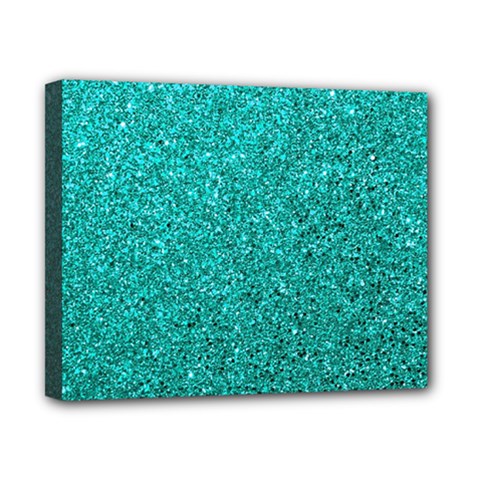 Aqua Glitter Canvas 10  X 8  by snowwhitegirl