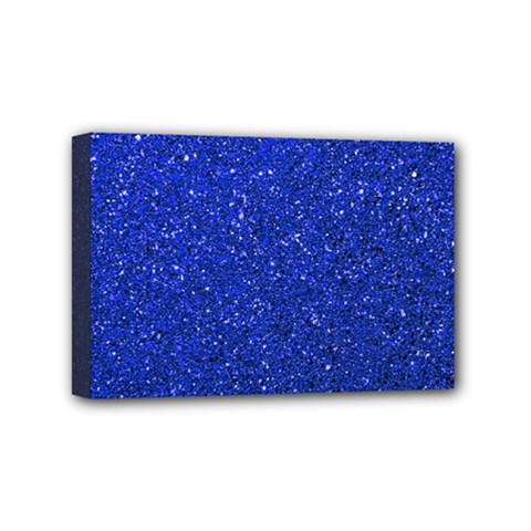 Blue Glitter Mini Canvas 6  X 4  by snowwhitegirl