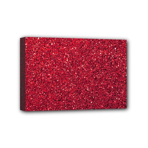 Red  Glitter Mini Canvas 6  X 4  by snowwhitegirl