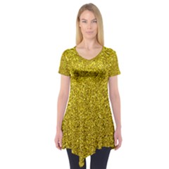 Gold  Glitter Short Sleeve Tunic  by snowwhitegirl