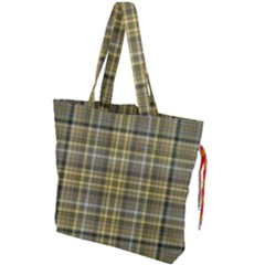 Yellow Plaid Drawstring Tote Bag by snowwhitegirl