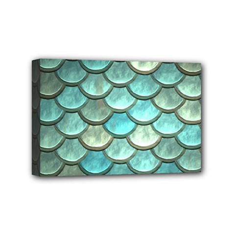 Aqua Mermaid Scale Mini Canvas 6  X 4  by snowwhitegirl