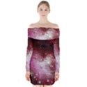 Nebula Red Long Sleeve Off Shoulder Dress View1