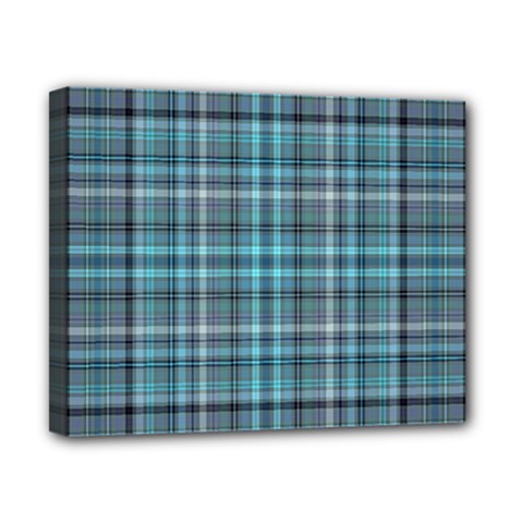 Teal Plaid Canvas 10  X 8  by snowwhitegirl