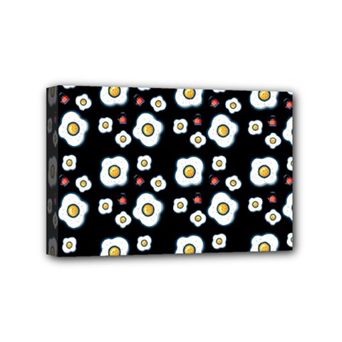 Eggs Black Mini Canvas 6  X 4  by snowwhitegirl