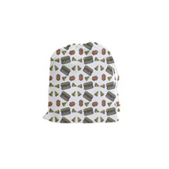 Fast Food White Drawstring Pouch (small) by snowwhitegirl