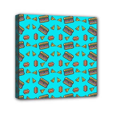 Fast Food Blue Mini Canvas 6  X 6  by snowwhitegirl