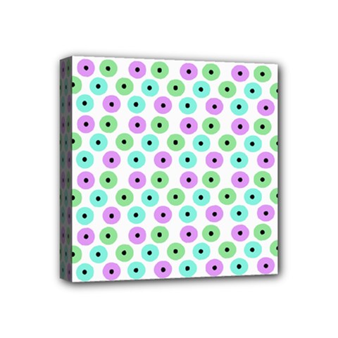 Eye Dots Green Violet Mini Canvas 4  X 4  by snowwhitegirl
