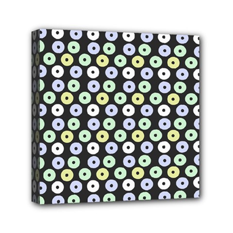 Eye Dots Grey Pastel Mini Canvas 6  X 6  by snowwhitegirl