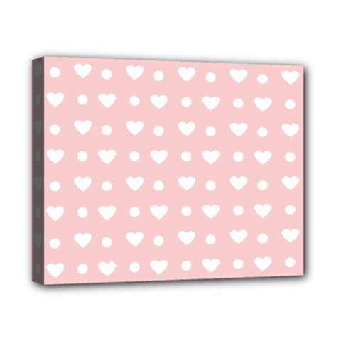 Hearts Dots Pink Canvas 10  X 8  by snowwhitegirl