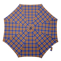 Orange Blue Plaid Hook Handle Umbrellas (medium) by snowwhitegirl
