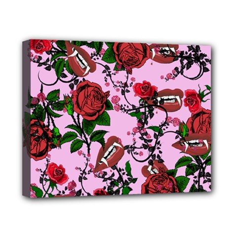 Pink Rose Vampire Canvas 10  X 8  by snowwhitegirl