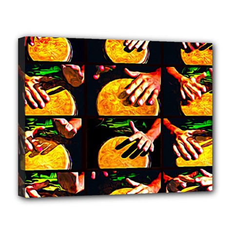 Drum Beat Collage Canvas 14  X 11  (stretched) by FunnyCow