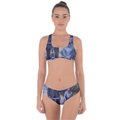 Couple On Bicycle Criss Cross Bikini Set by vintage2030