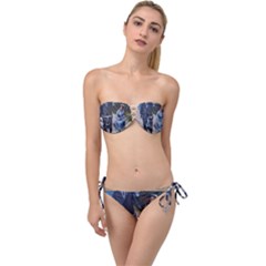 Couple On Bicycle Twist Bandeau Bikini Set by vintage2030