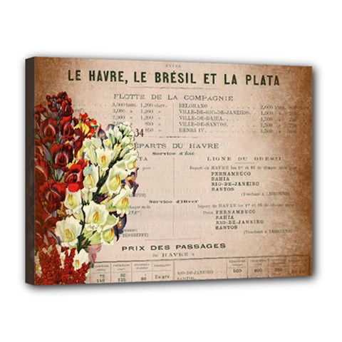 Letter Floral Canvas 16  X 12  (stretched) by vintage2030