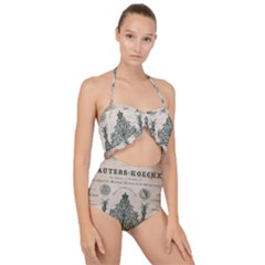 Building News Scallop Top Cut Out Swimsuit by vintage2030