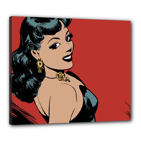 Comic Girl Canvas 24  X 20  (stretched) by vintage2030