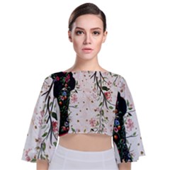 Background 1426655 1920 Tie Back Butterfly Sleeve Chiffon Top by vintage2030