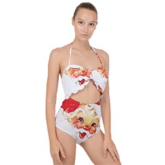 Santa Claus 1827265 1920 Scallop Top Cut Out Swimsuit by vintage2030
