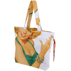 Woman 792872 1920 Drawstring Tote Bag by vintage2030