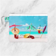 Red Chili Peppers On The Beach Canvas Cosmetic Bag (medium) by FunnyCow