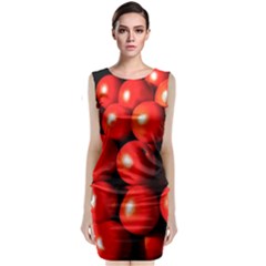 Pile Of Red Tomatoes Sleeveless Velvet Midi Dress by FunnyCow
